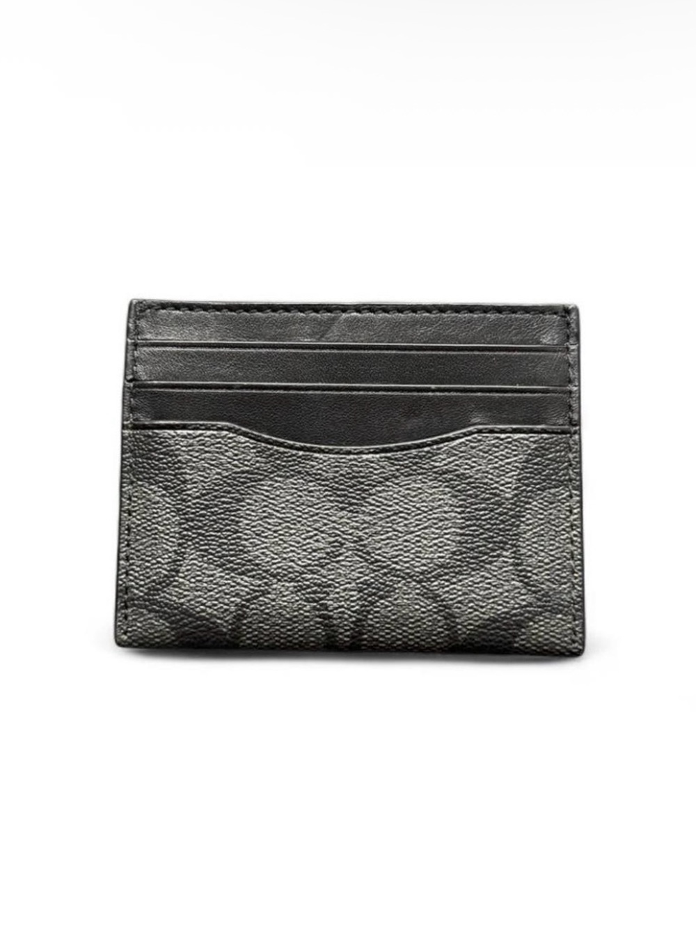 Coach Black Signature Canvas Card Case